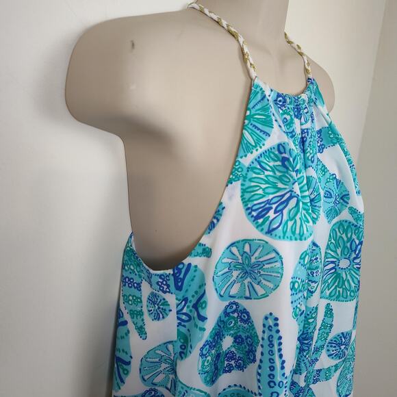 Lilly Pulitzer for Target Halter Top Womens XS Blue Green Sea Urchin For You - Picture 10 of 16